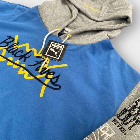 Puma X Hoodie Black Fives "Make History Now" Star Sapphire Hoodie Mens size XL - Picture 3 of 8